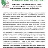 CP La Martinique au Patrimoine Mondial UNESCO